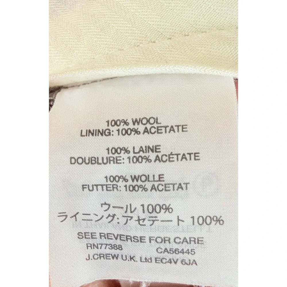 J.Crew Bowery Dress Pants‎ Gray Wool Slim Fit W34 L32 Tailored Flat Front Preppy